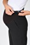 Maternity Stretchy Abdominal Band Mom Fit Classic Gabardine Trousers Black - 4