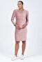 Maternity Front Breastfeeding Detailed Velvet Dress Dried Rose - 3