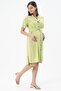 Maternity Belted Front Pocket Short Sleeve Dress Pistachio Green - 2