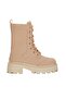 Thick Sole Lace-Up Nude Women's Boots - 3