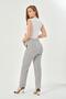 Maternity Elastic Waistband Adjustable Mom Fit Classic Gabardine Trousers Gray - 5