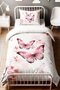 Pink Butterflies Patterned Single Baby Kids Bedding Set - 2