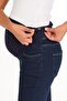Maternity Stretchy Waistband Skinny Leg Thermal Jeans Pant Dark Blue - 4