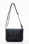 Square Quilted 3-Compartment Black Women's Shoulder Bag Bag - 4
