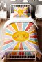 Smiling Rainbow Patterned Single Baby Kids Bedding Set - 2