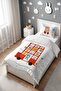 Red Bus Safari Patterned Single Baby Kids Bedding Set - 3