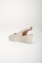Wedge Sole Toe and Back Open Orthopedic Faux Leather Beige Women's Wedge Heel Shoes - 6