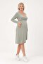 Maternity Front Lace-Up Easy-To-Wear Long Sleeve Combed Cotton Dress Çağla - 3