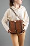 Skin 2 Compartment Covered Zippered Tan Black Women's Shoulder Bag