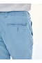 Buttoned Basic Gabardine Blue Shorts - 4