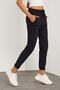 Women's Black Jersey Ribbed Sweatpants - 4