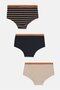 Kids Girl 3 Pieces Textured Pull On Panty, Navy - 2