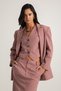 Tek Düğmeli Pembe Blazer Ceket - 3
