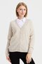 Women's V-Neck Cardigan Wool V.Beige - 5