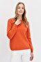 Women's Crew Neck Classic Wool Sweater Orange - 7