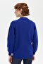 Women's Stand Collar Seamless Front Hair Braided Wool Cardigan Dark Blue - 4