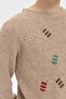 Women's Crew Neck Seamless Wool Sweater Dark Beige - 7