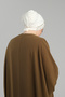 Cream Practical Ready-To-Wear Hijab Bonnet Sandy Fabric Stoned 1456_40 - 4