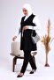 Women's Hijab Lycra Buttoned Long Mother Vest Black - 6