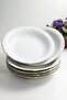 Porcelain Pit Plate 6 Pieces Gold Gilded 19 cm