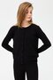 Women's Crew Neck Knitwear Wool Cardigan Black - 6