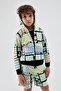 Bg Store Boys' Patterned Tracksuit Top 23Pssnb3406 - 2