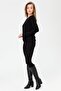 Women's Crew Neck Knitwear Wool Cardigan Black - 4