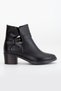 Women's Heeled Boots Daily Black Skin Crocodile Print Thick Heeled - 3