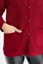Women's V-Neck Seamless Wool Cardigan with Diamond Pattern Buttons on the Front V.Çürüğü - 5