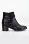 Women's Heeled Boots Daily Black Elastic Thick Heeled Boots - 3