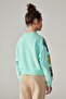Bg Store Girl's Turquoise Sweatshirt 23Fw0Sw1591 - 4