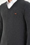 Men's Slim Fit V-Neck Anthracite Melange Sweater 50297063-Vr081 - 7