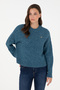 Women's Indigo Melange Crew Neck Sweater 50293156 -Vr155