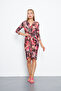 Women's Twisted Front Digital Print Mini Dress - 3