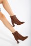 Women's Thin Heeled Zippered Pointed Toe Boots - 3