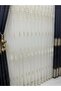 Nivemeshome Sierra Gold Embroidered 108 1/3 Tight Pleated Tulle Curtain Apm - 4