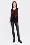 Women's Crew Neck Floral Wool Vest Black - 4
