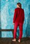 Women's 13164-2 Velvet Pajama Set with Writing on the Front - 2