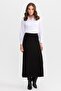 Women's Pleated Knitwear Skirt Black - 2