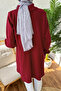 2158 Gathered Handle Stamped Cap - Claret Red - 4