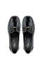 Women's Genuine Leather Black Patent Leather Loafer Shoes - 5