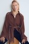Ofelia Belted Brown Shirt