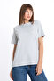 Women's Gray Crew Neck Short Sleeve 100% Cotton Interlock T-Shirt S-101