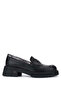 Women's Genuine Leather Black Loafer Shoes