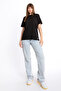 Women's Black Crew Neck 100% Cotton Interlock T-Shirt S-101 - 3