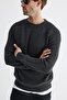 Crew Neck Thessaloniki Knitted Cotton Men's Anthracite Knitwear Sweater - 7