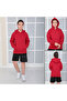Boy's Red Hooded 3 Thread Raised Fleece Relaxed Fit Sweatshirt S402KRM - 4
