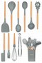Matis Heat Resistant Silicone Fireproof Non-Stick 11 Piece Serving Set with Stand Gray - 2