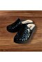 parmi women's black patent leather closed toe platform sole winter slipper