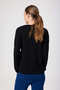 Black V-Neck Long Sleeve Women's Sweater - 3